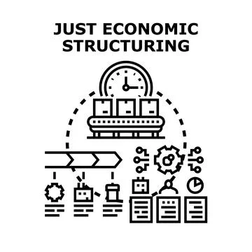 Economic structuring process developing industrial production and delivery 스톡 일러스트