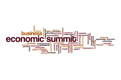 Economic summit word cloud concept Stock Illustration