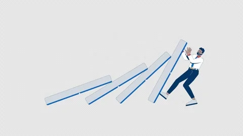 Economic troubles 2D animation Stock Footage 306125014