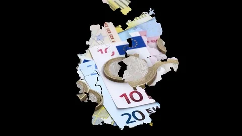 The Economical Force Of Germany - 3d map Stock Footage 92106750