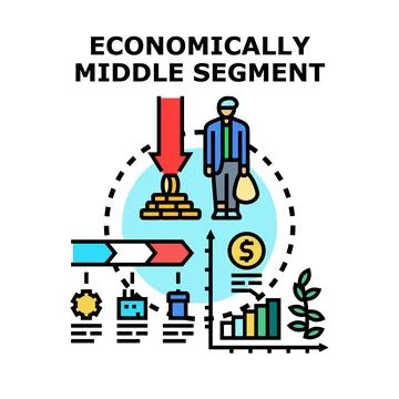 Economically middle segment financial struggle concept Stock Illustration