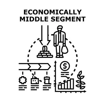 Economically middle segment financial struggle concept 스톡 일러스트