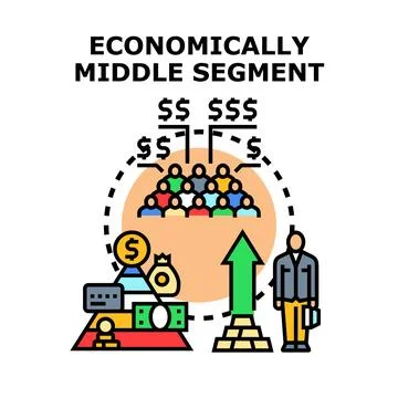 Economically middle segment population growth concept Stock Illustration
