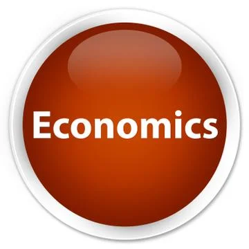 Economics premium brown round button Stock Illustration