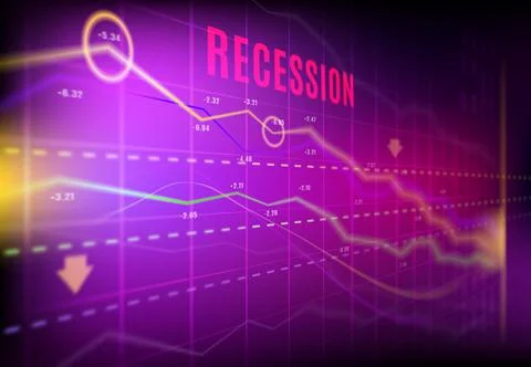 Economics recession, crashed stock loss trading Stock Illustration