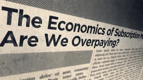 The Economics of Subscription Models Are We Overpaying Headline Newspaper Stock Footage 317056142