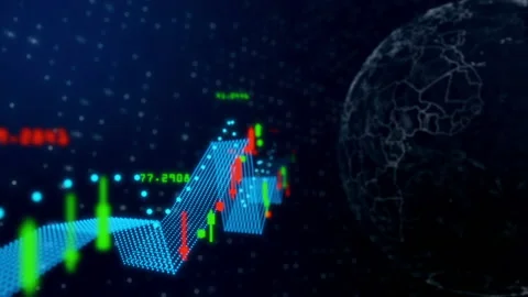 Economy Dashboard With Globe Stock Footage 179455030