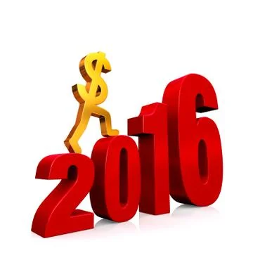 Economy Improves in 2016 Stock Illustration