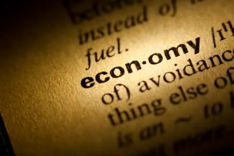 Economy meaning in dictionary Stock Photos