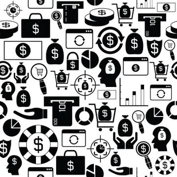 Economy seamless pattern background icon. Stock Illustration