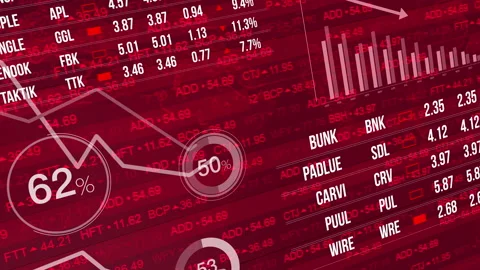 Economy stock market crumbling background with graphs and charts. Stock Footage