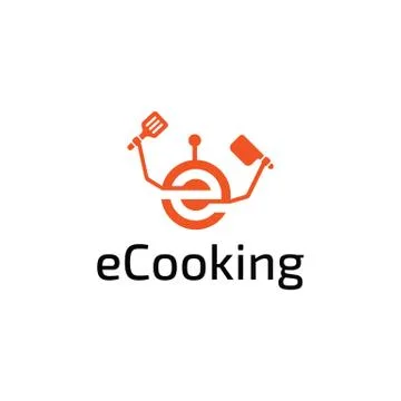 ECooking logo design template unique modern Stock Illustration