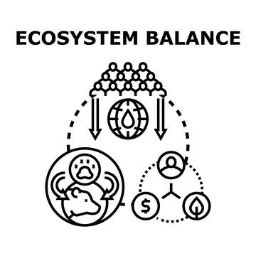 Ecosystem balance maintaining sustainable development goals Stock Illustration