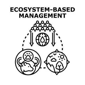 Ecosystem based management maintaining environmental sustainability Illustrazione stock