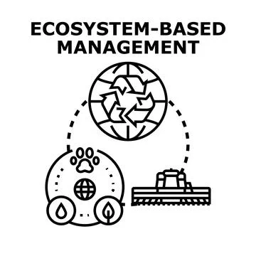 Ecosystem based management maintaining environmental sustainability concept Illustrazione stock