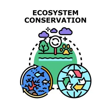 Ecosystem conservation concept illustrating global environmental protection.. Stock Illustration