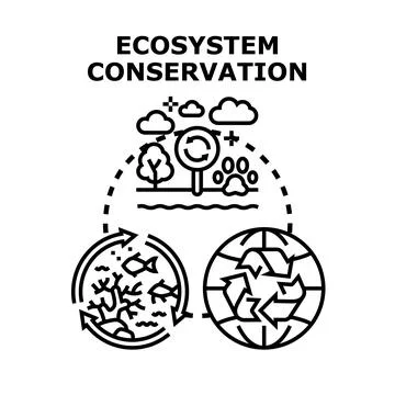 Ecosystem conservation concept illustrating global environmental protection.  Stock Illustration