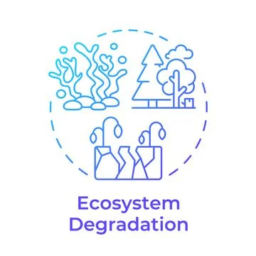 Ecosystem degradation blue gradient concept icon Illustrazione stock