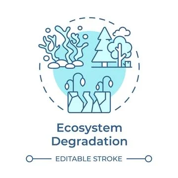 Ecosystem degradation soft blue concept icon 스톡 일러스트