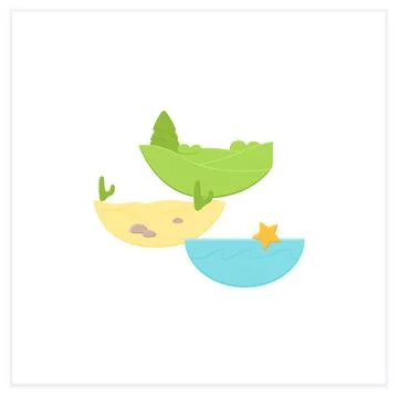 Ecosystem diversity flat icon Stock Illustration