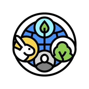Ecosystem ecology color icon vector illustration Stock Illustration