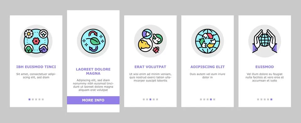 Ecosystem Environment Onboarding Icons Set Vector Stock Illustration