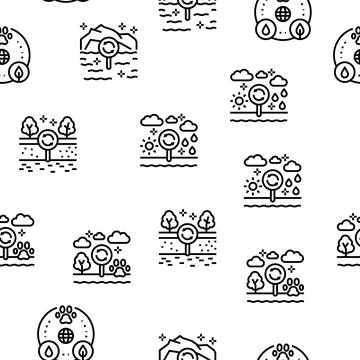 Ecosystem Environment Vector Seamless Pattern Stockillustratie