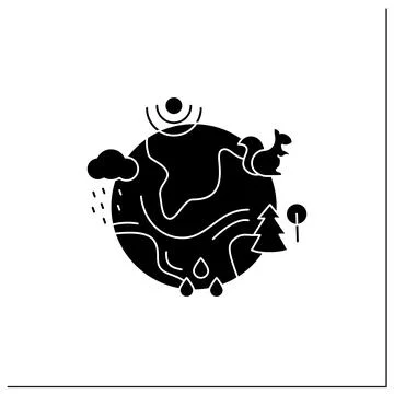 Ecosystem glyph icon Stock Illustration