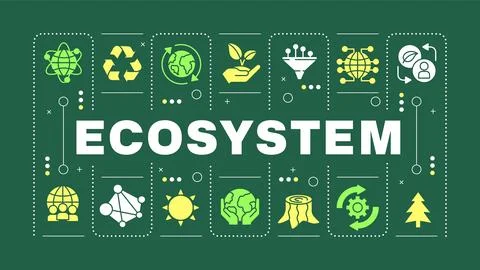 Ecosystem green word concept Stock Illustration