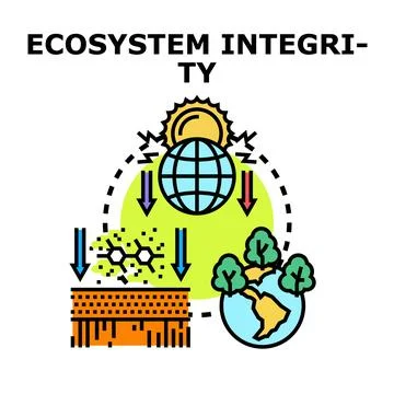 Ecosystem integrity maintaining environmental balance concept Stock Illustration