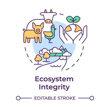 Ecosystem integrity multi color concept icon Stock Illustration