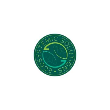 Ecosystem products and technologies, vector logo design Illustrazione stock