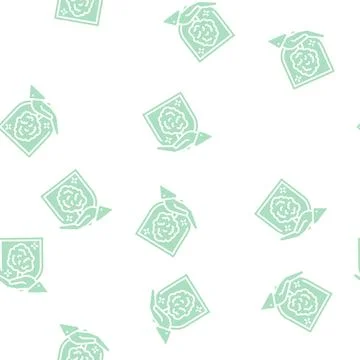 Ecosystem protect glyph seamless pattern Stock Illustration