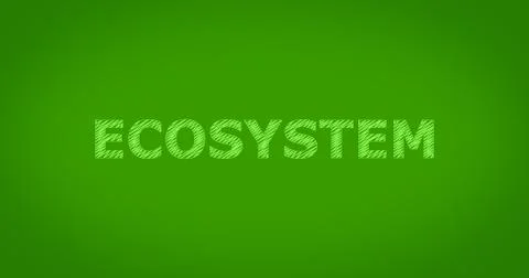 ECOSYSTEM scribble text Stock Illustration