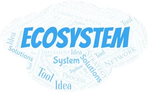 Ecosystem typography vector word cloud. Stockillustratie