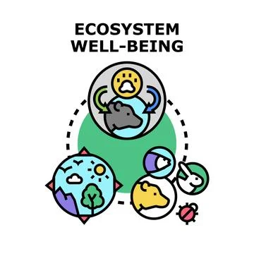 Ecosystem well being concept with nature and animal integration Stock Illustration