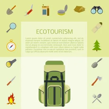 Ecotourism banner Stock Illustration