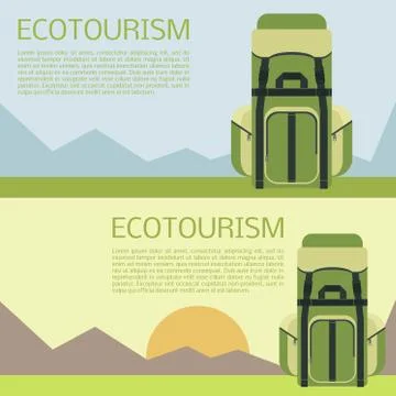 Ecotourism banner Stock Illustration