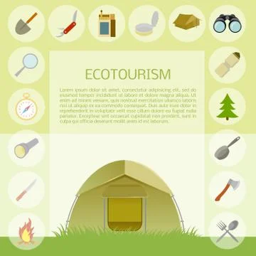 Ecotourism banner Stock Illustration