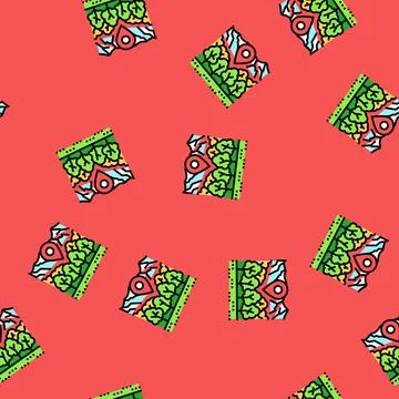Ecotourism environmental vector seamless pattern Stock Illustration