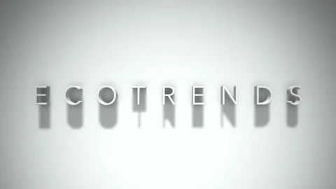 Ecotrends 3D title animation with shadows on a white background Vídeo Stock 296542941