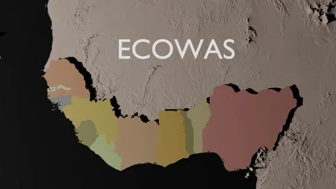 ECOWAS animated map in 3D Vídeos de archivo 335588197