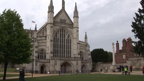 ECS1005   EXT Winchester Cathedral Stock Footage 72154140