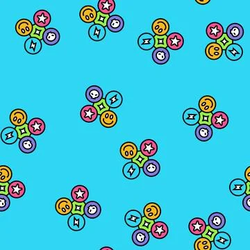 Ecstasy mdma rave retro vector seamless pattern 스톡 일러스트