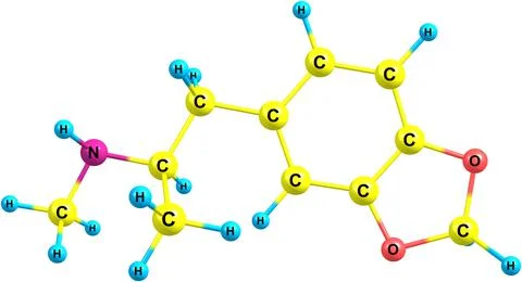 Ecstasy molecular structure isolated on white Stock Illustration