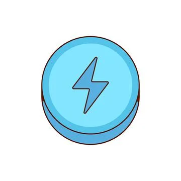 Ecstasy pill with blue lightning bolt symbol isolated Stock Illustration