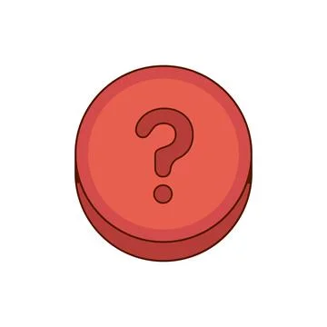 Ecstasy pill with red question mark isolated Stock Illustration