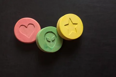 Ecstasy pills Stock Photos