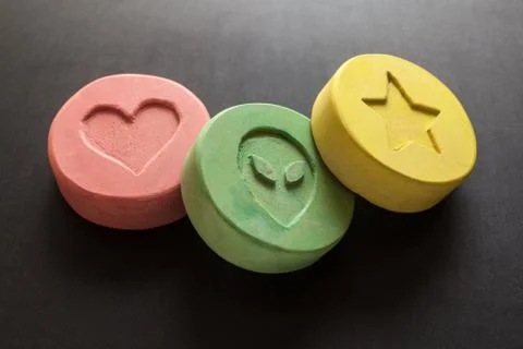 Ecstasy pills Stock Photos