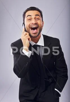 Ecstatic about a good news! Stock Photos